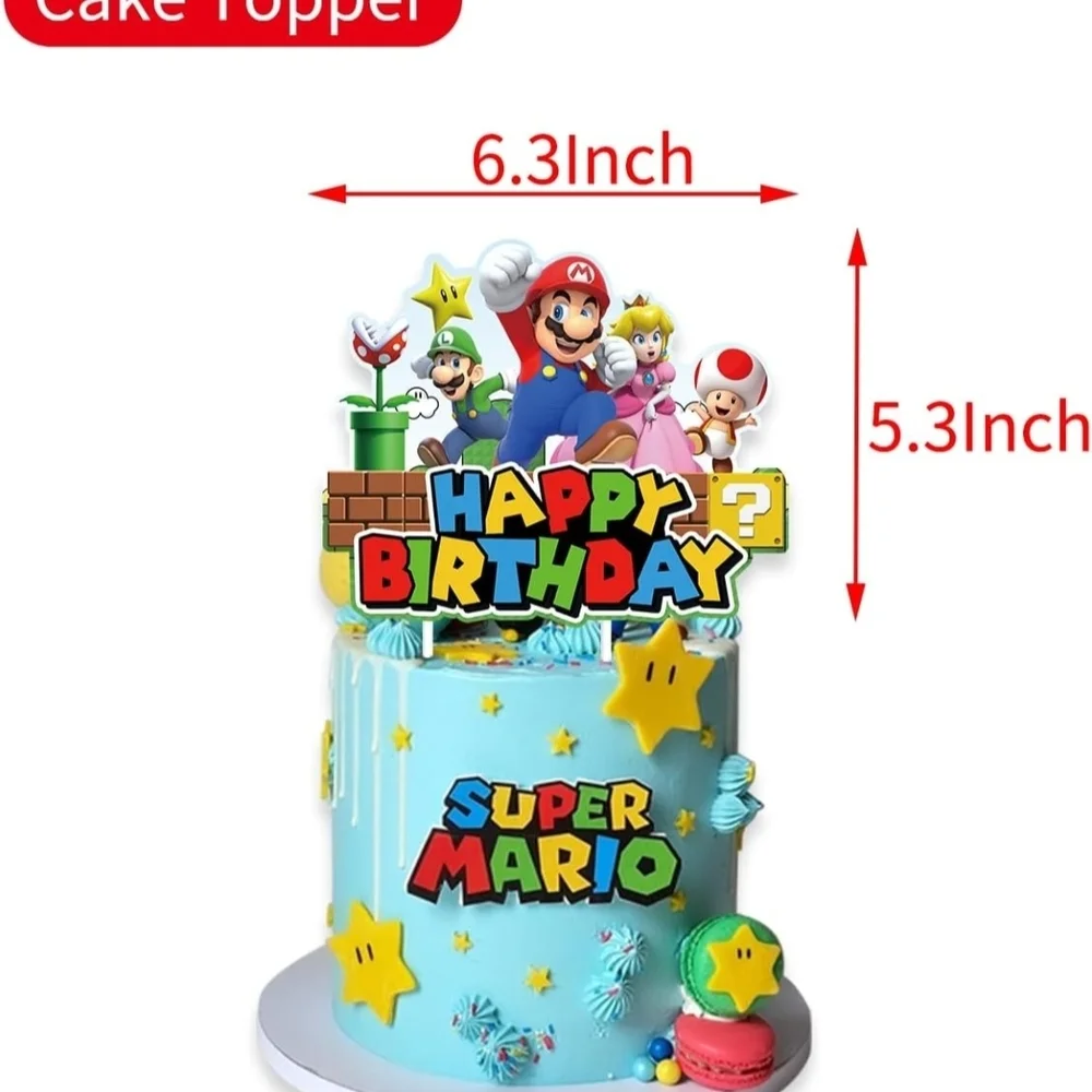 Super Mario Birthday Cake Topper Set - 25pc